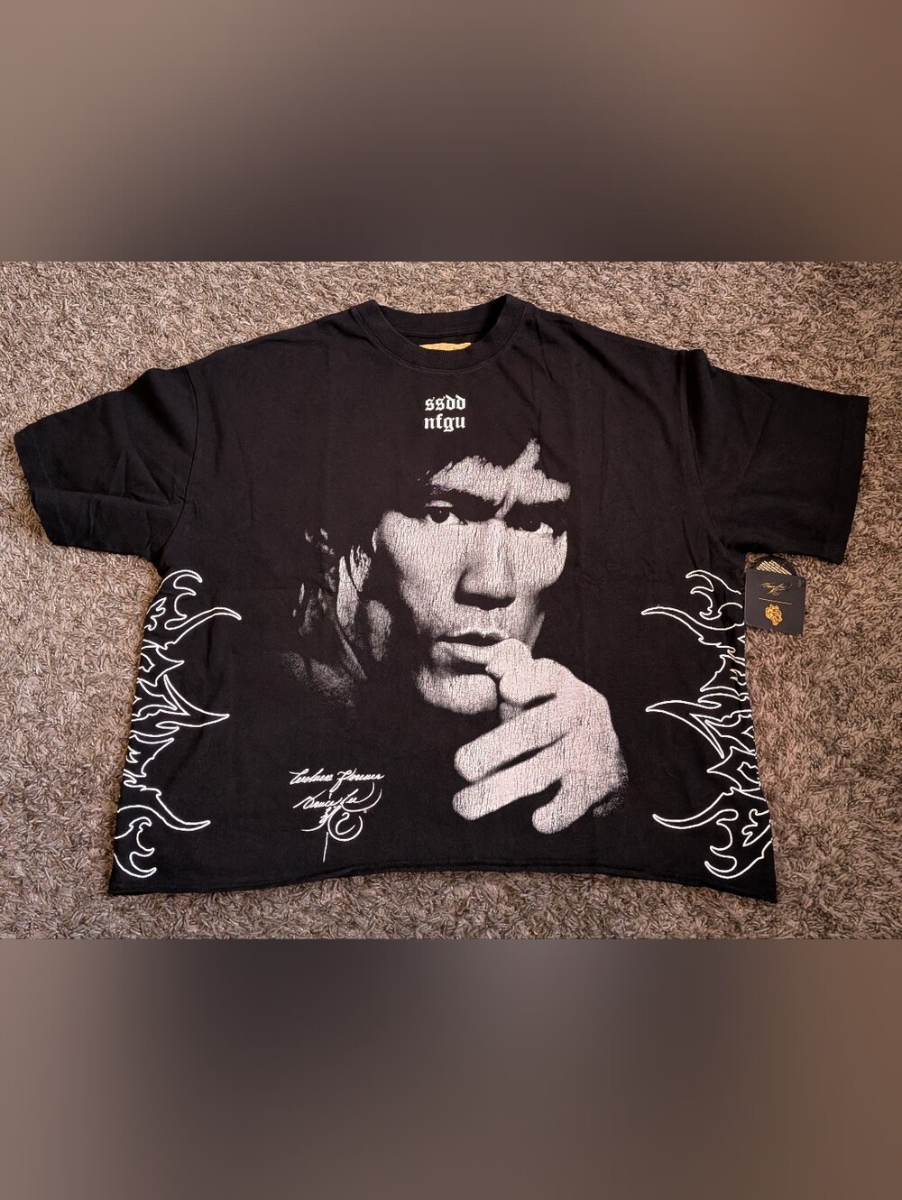 NWT Darc Sport x Bruce Lee Don't Think Feel Oversized Raw Hem Box Cut Tee XL